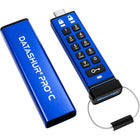 iStorage datAshur PRO+C Encrypted USB-C Flash Drive - 512 GB-With PIN authentication, Admins provide users with a unique 8-to-15-digit PIN that must be entered via the built-in keypad before connecting it to any USB compatible device
