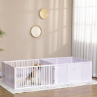 PawHut Whelping Box for Dogs with Removable Doors - 81" L x 39" W x 20" H - White-Adjustable entrance doors, with panels that can be removed or added back