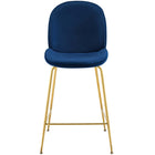 Modway - Scoop Jambe en acier inoxydable doré Performance Velvet Tabouret de comptoir - Marine-Assemblée requise