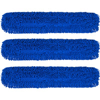 Gritt Commercial Microfiber Looped Dust Mop Pad Head - 48" x 5" - Blue - 3 Pack-Microfiber mop head ensures efficient cleaning