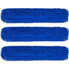 Gritt Commercial - Tête de vadrouille à poussière en microfibre bouclée - 48 po x 5 po - Bleu - Paquet de 3-La tête de vadrouille en microfibre assure un nettoyage efficace