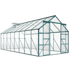 Outsunny - Serre en polycarbonate et aluminium 16 pi x 8 pi avec lucarne de toit réglable- Serre spacieuse avec accès à pied pour cultiver des fleurs, des légumes et des fruits  
