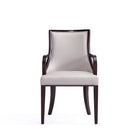 Manhattan Comfort - Lot de 2 fauteuils de salle à manger traditionnels Grand 22,5 po en similicuir gris clair-Capacité de poids : 136 kg Hauteur d’assise : 47 cm