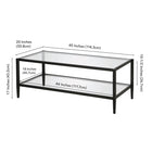 Hudson&Canal - Table basse rectangulaire Hera 45" de largeur avec étagère en verre - Bronze noirci-9