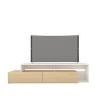 Nexera Tonik 72" TV Stand With 2 Drawers - Natural Maple/White-The 72-inch TV Stand is perfect for today's extra wide TV screens and will add a modern high-end style to your living room