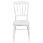 Flash Furniture - Chaise Napoléon empilable de la série HERCULES en résine blanche-Chaises Chiavari