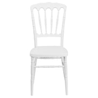 Flash Furniture - Chaise Napoléon empilable de la série HERCULES en résine blanche-Chaises Chiavari