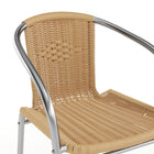 Flash Furniture Commercial Aluminum & Beige Rattan Indoor-Outdoor Restaurant Stack Chair-Aluminum Frame