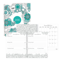 Blueline 2026 DoodlePlan Colouring Weekly/Monthly Planner - 11" x 8-1/2" - Bilingual-12-Month: January 2026 to December 2026