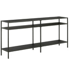 Hudson&Canal - Console Sivil 64" de largeur avec étagères en métal - Bronze noirci-Un design contemporain moderne pour votre entrée, votre salon, votre bureau et plus encore