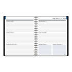 Mead 2026-2027 Upper Class Weekly/Monthly Student Planner - 9-7/8" H x 7-3/4" W - Black - Bilingual-Twin coil binding resists snagging and lays flat for ease of use
