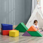 Qaba - Blocs d’escalade en mousse pour tout-petits - multicolore - ensemble de 7-Améliore les capacités de réflexion et l’imagination des enfants 