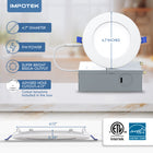 ShoppingAll - Impotek Lumière de plafond encastrée LED 4” 5 CCT avec boîte de jonction - 2700K/3000K/3500K/4000K/5000K - Dimmable IC Classé ETL Étoile d’Énergie 9W 800LM - RCL1-9W4IN (Paquet de 12)-Sécurité certifiée et compatibilité - Profitez de la tranquillité d’esprit avec nos certifications IC, ETL et Energy Star. Conçu pour un contact direct avec l’isolation, notre boîte de jonction protégée thermiquement garantit la sécurité et une large compatibilité avec divers types de plafonds et configurations d