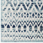 Modway - Reflect Treillis marocains Tamako Diamond et Chevron Tapis intérieur / extérieur de 5 pi l x 8 pi L - Ivoire et bleu-Haute densité / Tissé à la machine