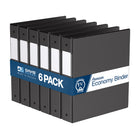 Davis Group Premium Economy Binder - Round Ring - 1.5" - Black - 6 Pack-3 Ring Binder