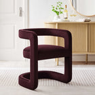 Modway Winslow Performance Velvet Barrel Accent Chair - Mulberry-Open Back