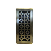 Hampton Bay 2-Piece Floor Registers - 4" x 10" - Abstract - Vintage Brass-Stylish 4"x 10" design with warm Vintage Brass finish for a sophisticated touch