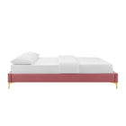 Modway - Sutton Performance Velvet Cadre de lit queen-lit, Rose poussiéreuse-Assemblée requise