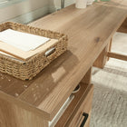 Sauder - La Collection Rosedale Ranch Bureau en L - Finition Timber Oak-Étagère ouverte pour du rangement supplémentaire de fournitures de bureau ou de papier