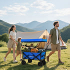 Outsunny Outdoor Collapsible Wagon with Removable Canopy-Removable canopy for protection from the sun and light rain