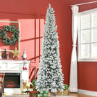 HOMCOM - Arbre de Noël artificiel floqué de 9 pieds avec base en acier - vert-Le design élégant en forme de crayon permet d'économiser de l'espace 