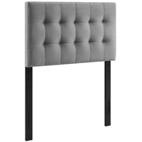 Modway Lily Biscuit Tufted Performance Velvet Twin Headboard - Grey-Luxurious Modern Twin Headboard