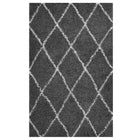 Modway Toryn Diamond Lattice Shag Area Rug - 5 ft W x 8 ft L - Dark Grey/Ivory-Diamond Trellis Shag Area Rug