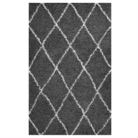 Modway Toryn Diamond Lattice Shag Area Rug - 5 ft W x 8 ft L - Dark Grey/Ivory-Diamond Trellis Shag Area Rug