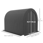 Outsunny - Remise de rangement extérieure, remise à vélo en acier galvanisé-La couverture supérieure et les parois latérales permettent à l'auvent de s'ajuster étroitement à la structure pour plus de stabilité 