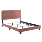 Modway Celine Channel Tufted Performance Velvet Queen Bed - Dusty Rose-Queen Bed