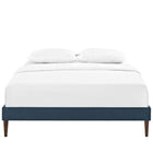 Modway Sharon Fabric Full Bed Frame with Squared Tapered Legs - Azure-Non-Marking Foot Glides