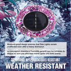 Bell+Howell - Disques lumineux décoratifs LED solaires d'extérieur en mosaïque - Rose éclatant - Paquet de 4-Installation en 30 secondes - posez simplement dehors après charge, au coucher du soleil votre pelouse, chemin ou patio s’illumine avec des couleurs