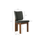 Modway Alba 7-Piece Dining Set - Walnut/Charcoal-Curved Armless Silhouette