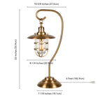 Hudson&Canal - Lampe de table nautique Bay de 56 cm de haut avec abat-jour en verre et métal - Laiton antique/transparent-Comprend un cordon de 6 pieds avec interrupteur à bascule