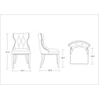 Manhattan Comfort Reine 19.7" Traditional Faux Leather Upholstered Dining Chair - Pebble Grey - Set of 4-Upholstered in Luxurious Velvet or Faux Leather with Foam Padding
