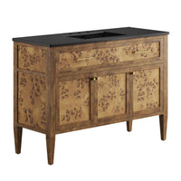 Modway Elysian 48" Wood Single Sink Bathroom Vanity - Black/Brown-Modern Bathroom Vanity