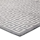 Modway Freydis Greek Key Area Rug - 5 ft W x 8 ft L - White/Light Grey-100% Polyester Microfiber