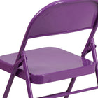 Chaise pliante de la série HERCULES COLORBURST en métal violet impulsif à triple entretoise et double charnière-Finition du cadre en violet impulsif