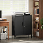 HOMCOM - Armoire de rangement en métal avec serrure - noir-Finition noire épurée qui s’intègre facilement dans un bureau à domicile, une cuisine, un salon ou un garage 