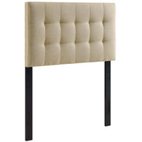 Modway Lily Upholstered Fabric Twin Headboard - Beige-Elegantly tufted headboard