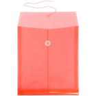 JAM Paper Plastic Envelopes with Button and String Tie Closure, Letter Open End, 9.75 x 11.75, Red Poly, 12 Pack (118B1RE)-Colour: red