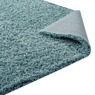 Modway Enyssa Solid Shag Area Rug - 5 ft W x 8 ft L - Aqua Blue/Ivory-7