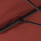 Outsunny 8.5' Offset Patio Umbrella with 360° Rotation - Wine Red-Made of outdoor-ready polyester fabric and a powder-coated steel frame for heavy-duty stability