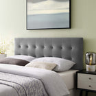 Modway Emily Biscuit Tufted Performance Velvet Full Headboard - Grey-Durable Stain-Resistant Fabric