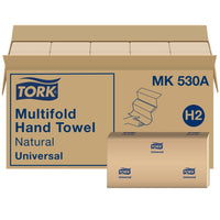 Tork Universal Multifold Hand Towel - 1-Ply - Natural - 250 Sheets/Pack - 16 Pack-Embossing enhances hand feel and maximizes absorbency