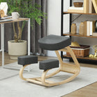 HOMCOM - Chaise à genoux ergonomique en bois avec coussins épais pour améliorer la posture - gris foncé-Aide à promouvoir la productivité 