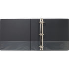 Staples Standard Binder with Label Holder and D-Rings - 2" - Black-Non-Stick, Archival safe material won't life ink or toner off printed pages
