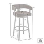 Armen Living - Lorin Tabouret de Bar Pivotant de 76 cm de Hauteur en Similicuir Noir et Acier Inoxydable Brossé-8