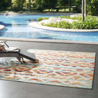 Modway - Reflect Treillis marocain en diamant abstrait Takara Tapis intérieur et extérieur de 8 pi l x 10 pi L - Multicolore-Tapis durable d’intérieur et d’extérieur