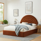 Modway Solana Arched Performance Velvet Queen Platform Bed - Rust-Arch-Shaped Headboard